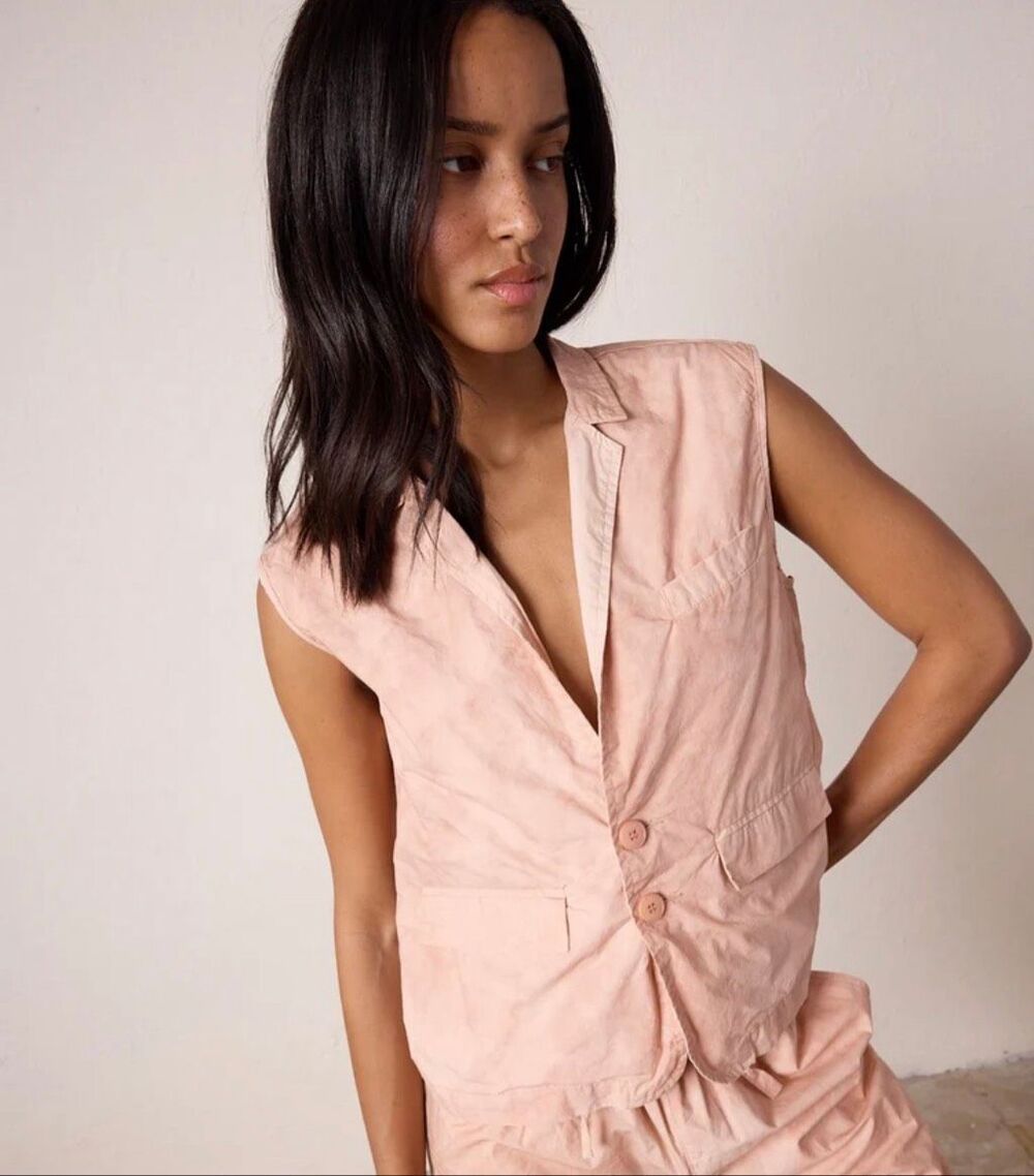 NSF Grimes Mineral Print Vest in Rosy NWT Size X Small
